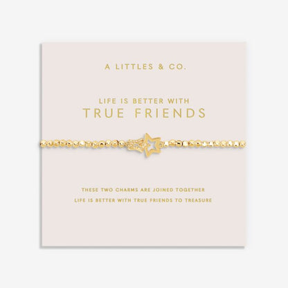 Forever Yours 'Life Is Better With True Friends' Bracelet In Gold-Tone Plating