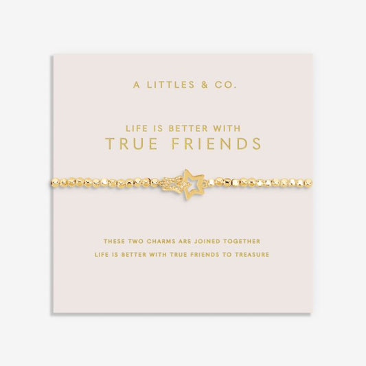 Forever Yours 'Life Is Better With True Friends' Bracelet In Gold-Tone Plating