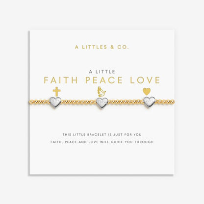 A Little 'Faith, Peace, Love' Bracelet In Silver And Gold-Tone Plating