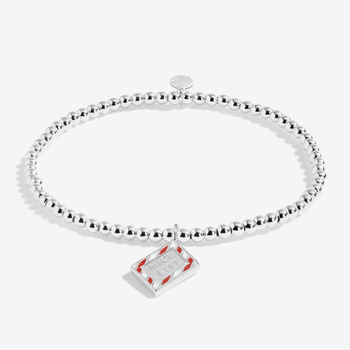 Kids' Love From Santa 'You're On The Nice List' Bracelet In Silver Plating