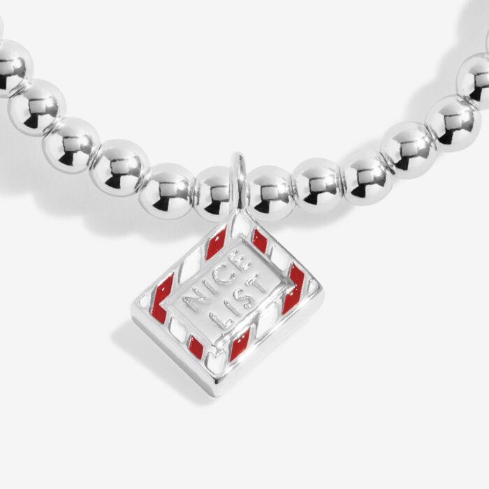 Kids' Love From Santa 'You're On The Nice List' Bracelet In Silver Plating