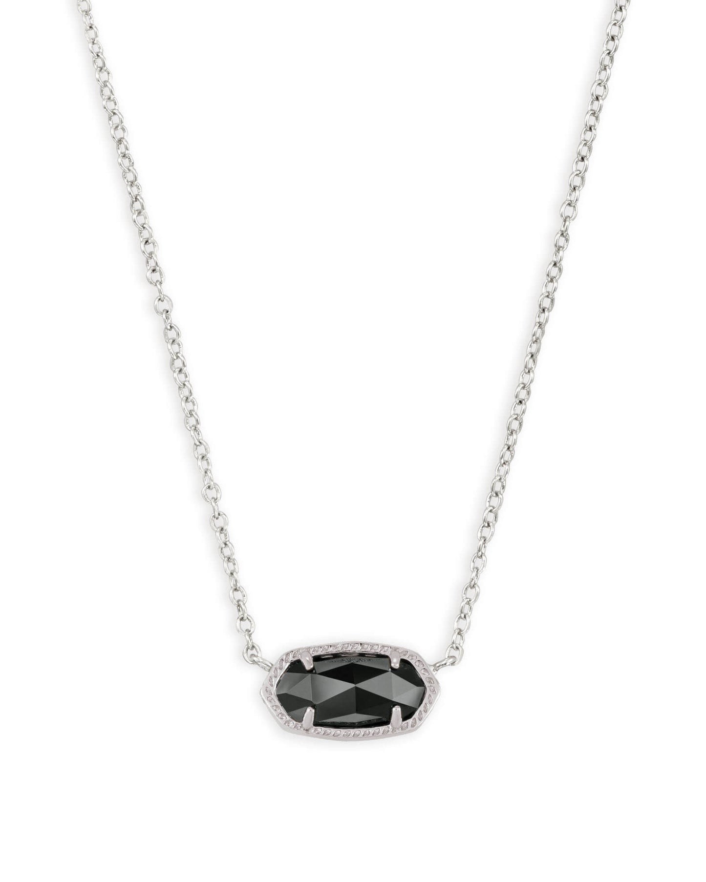 ELISA SHORT PENDANT NECKLACE RHODIUM BLACK