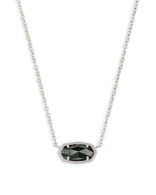 ELISA SHORT PENDANT NECKLACE RHODIUM BLACK