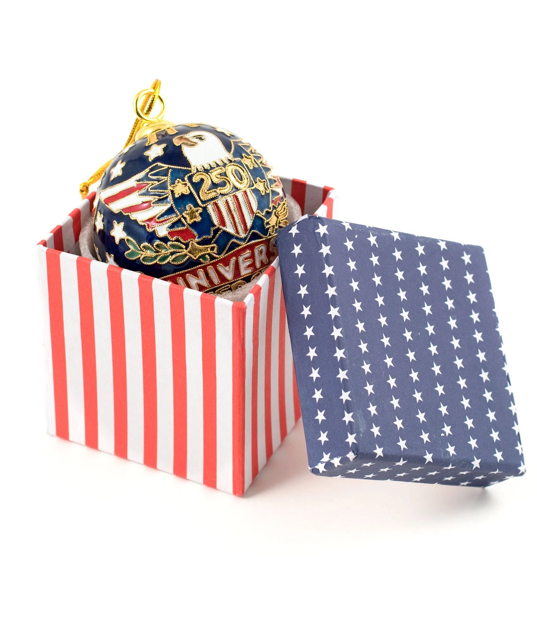 Handmade Cloisonne 250th Anniversary USA Ball Ornament