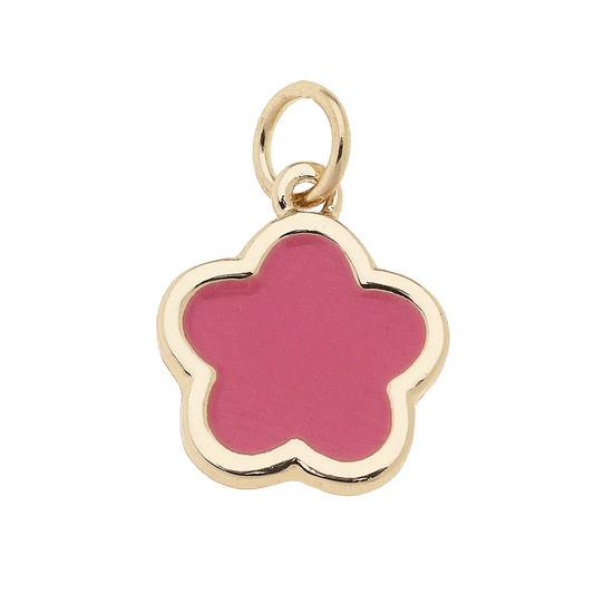 Enamel Flower Charm in Pink