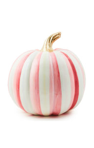 Mackenzie-Childs Bubblegum Pink Stripe Medium Pumpkin