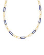 AINSLEY CONVERTIBLE CHAIN NECKLACE GOLD NAVY ENAMEL