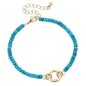 Lucy Gemstone Beaded Charm Bracelet Base in Turquoise