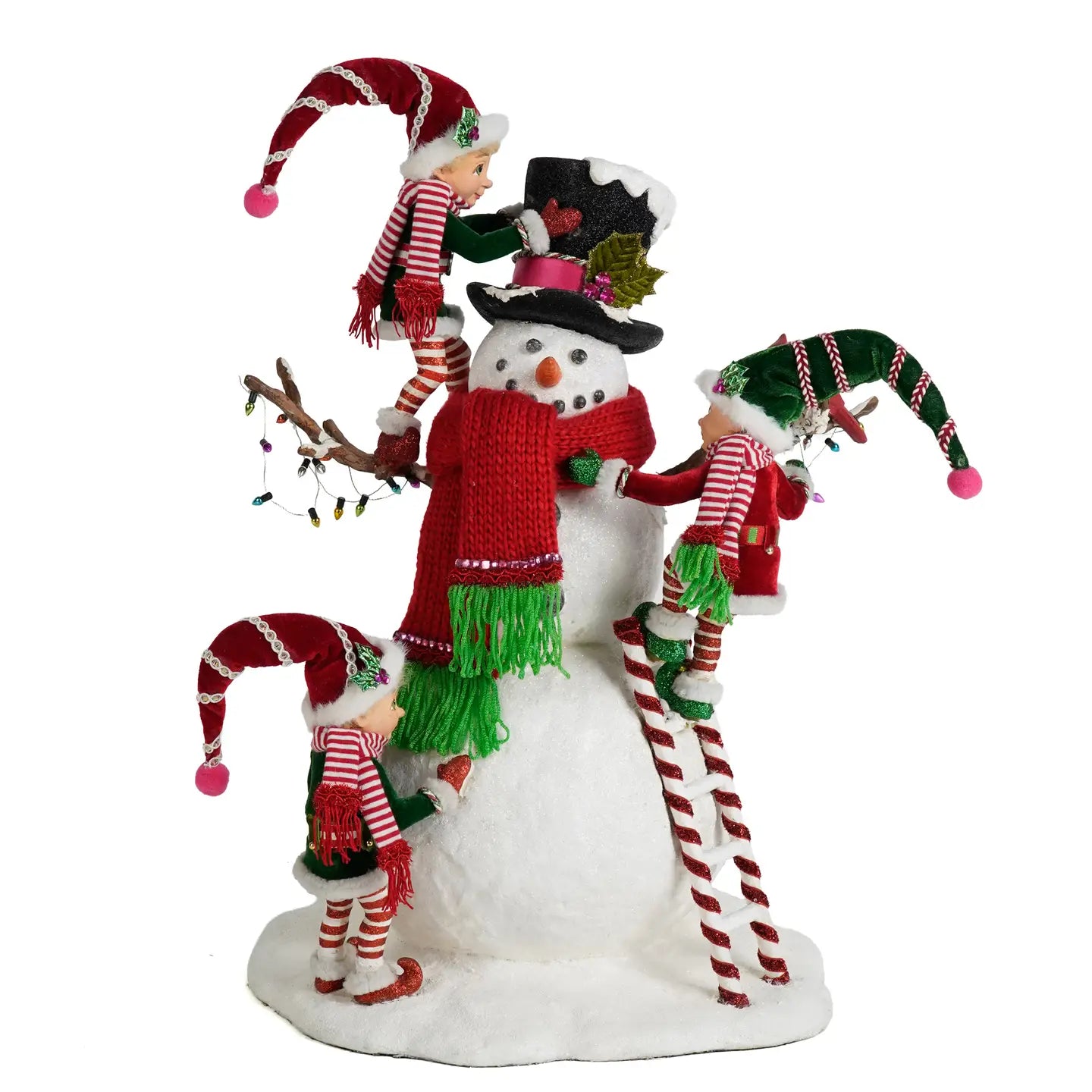 Merry Snowman with Elves by Katherine's Collection