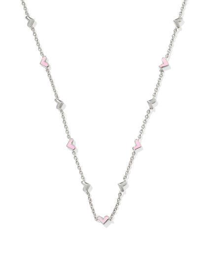 HAVEN STRAND NECKLACE SILVER PINK ENAMEL