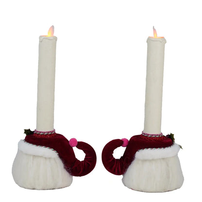 Merry Santa Head Candle Holders Set of 2 by Katherine's Collection