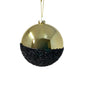 VP HALF THE FUN CHRISTMAS BALL ORNAMENT - 4" - BLACK/GOLD