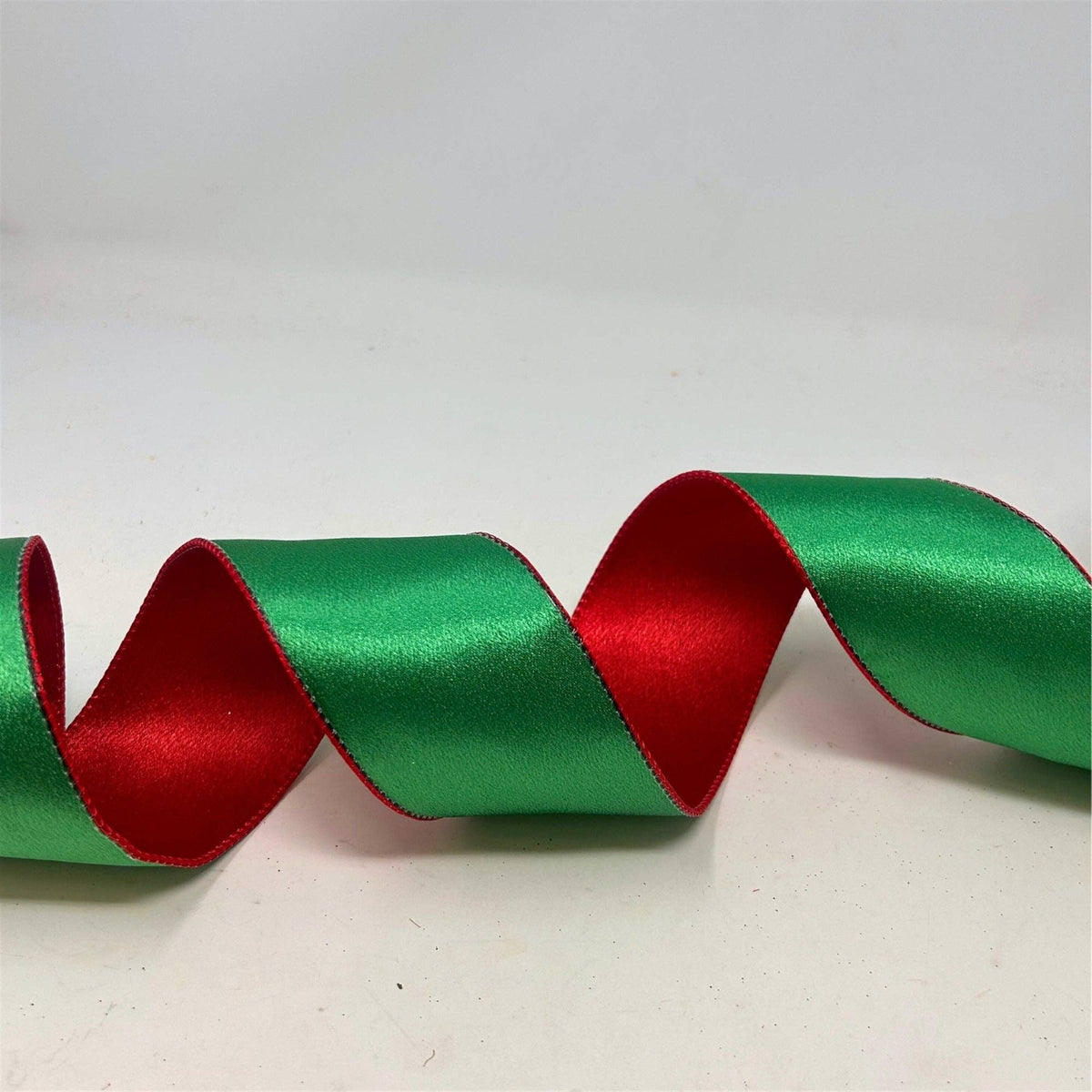 Red/Green Reversible Satin Ribbon 2.5" x 10yd