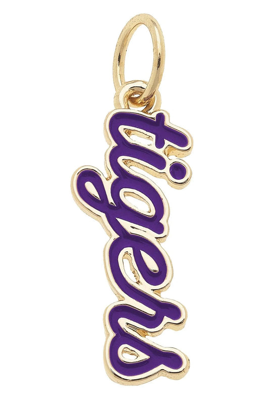 Tigers Enamel Script Charm