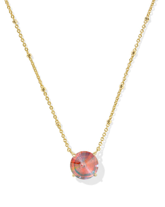 JOLIE SHORT PENDANT NECKLACE GOLD DICHROIC GLASS