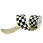 Black/White Check Ribbon Platinum Back 2.5" x 10yd
