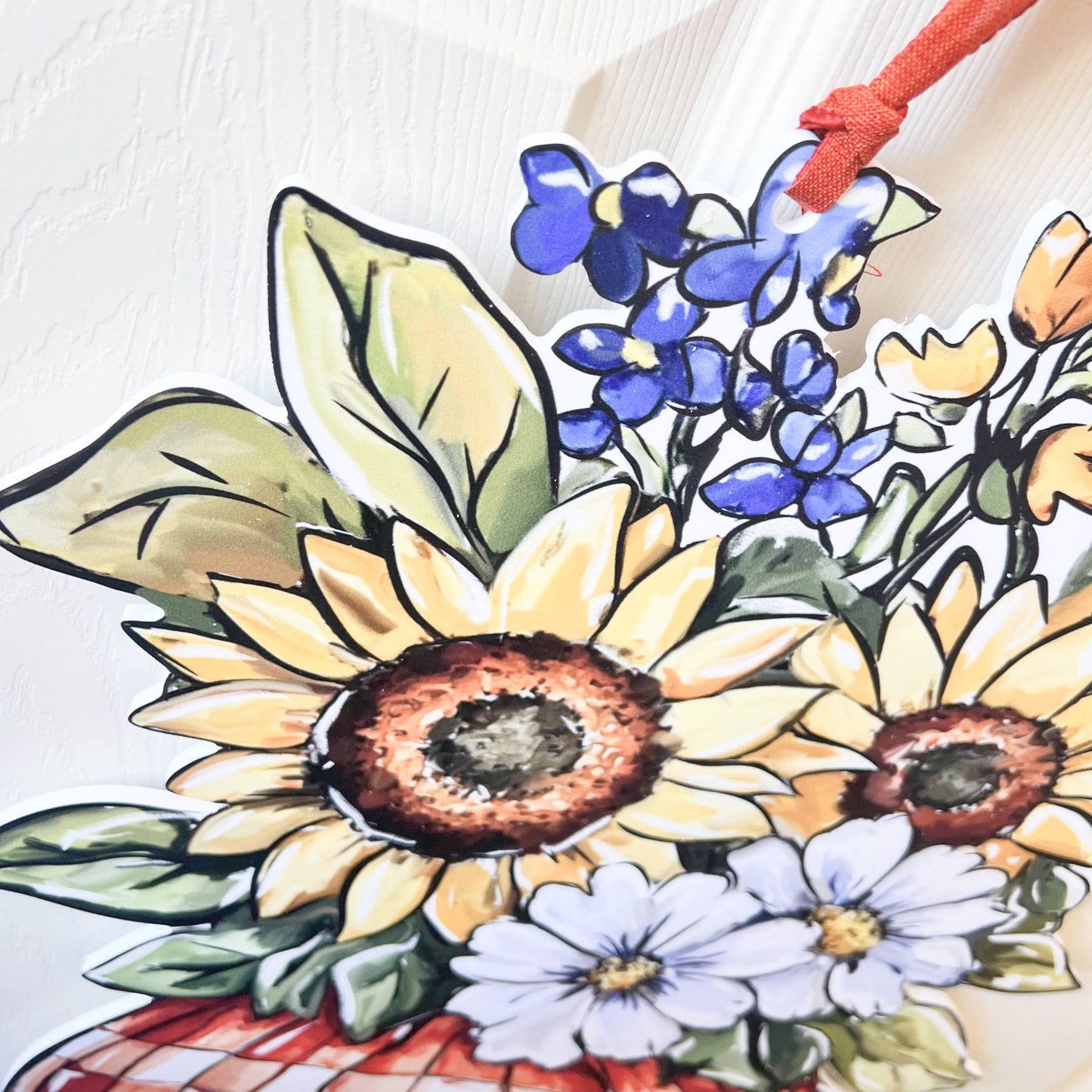 Fall Pumpkin Vase Door Hanger-Autumn Floral Cozy Bloom Decor