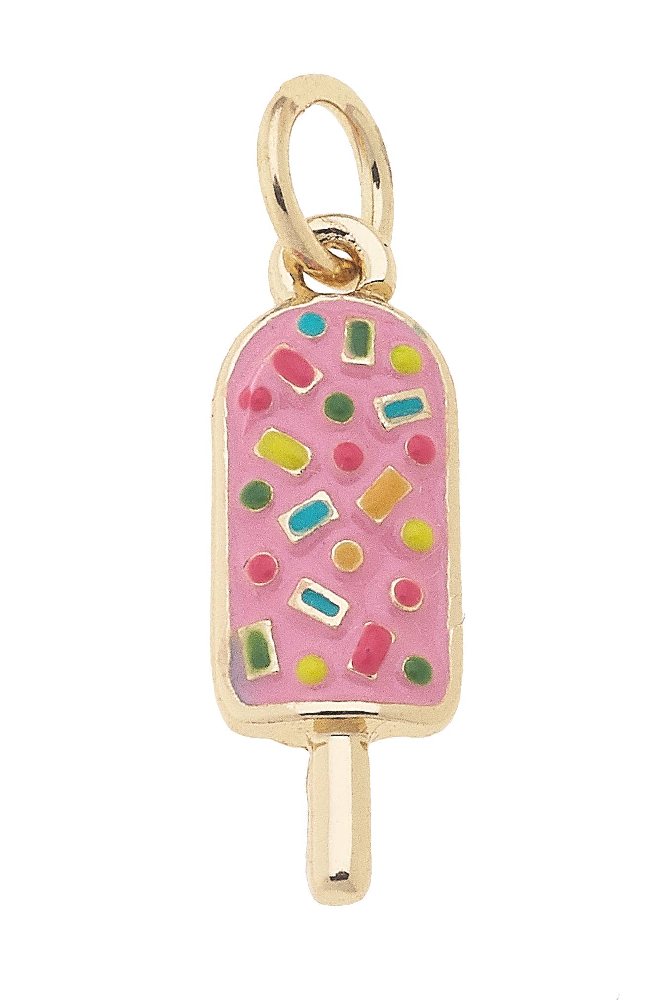 Enamel Popsicle Charm in Light Pink