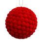 Mini Pom Pom Red Ball Ornament 10"