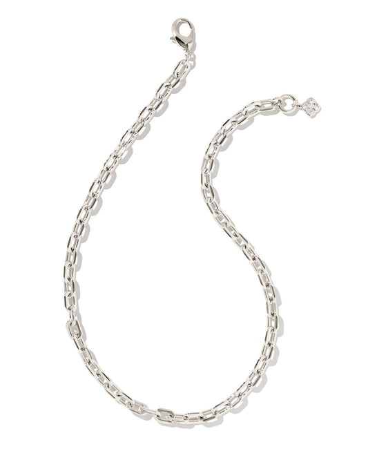 KORINNE CHAIN NECKLACE RHODIUM METAL