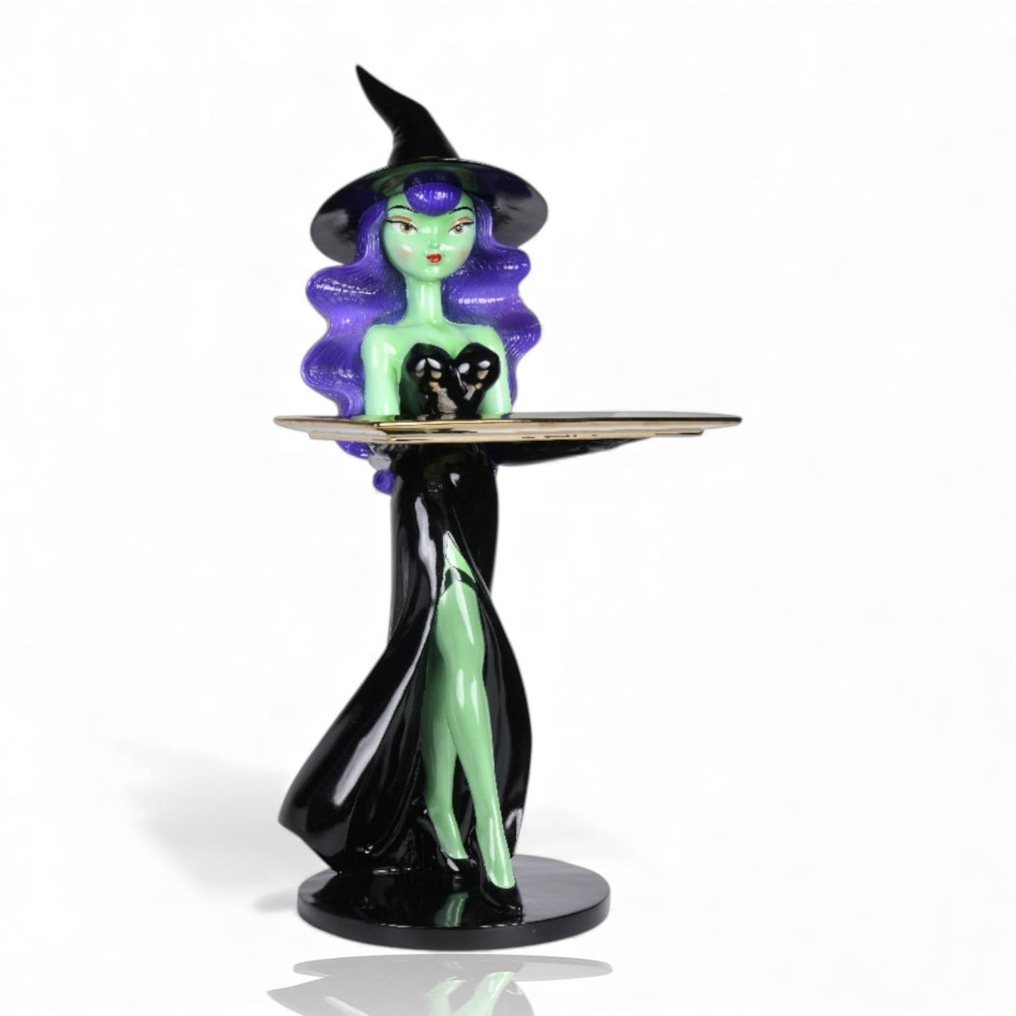 24.5in Purple Witch w/Serving Tray