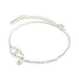 Dainty Bracelet - Silver Double Heart