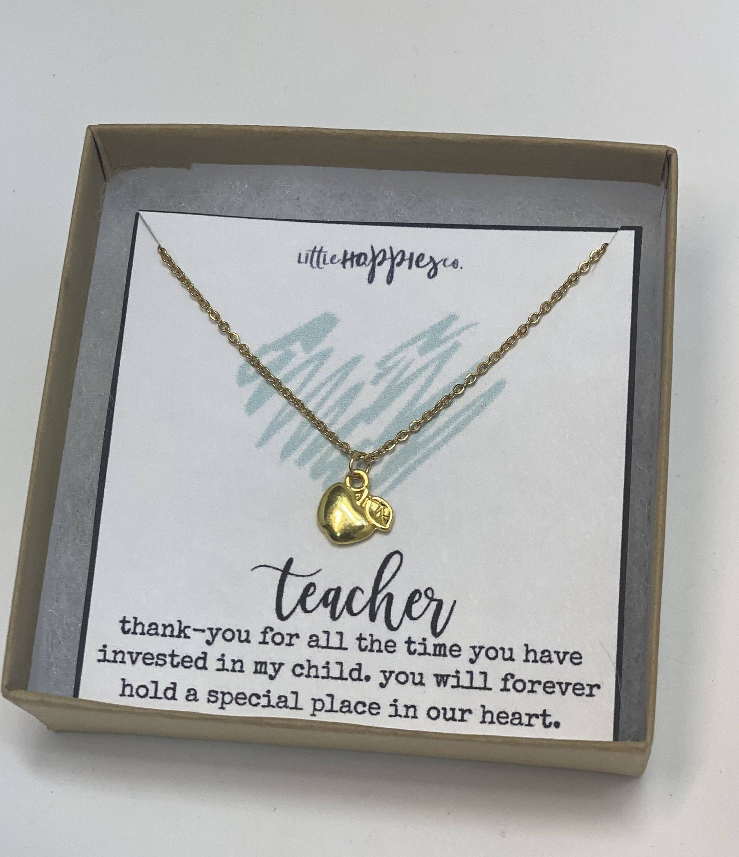 Apple necklace, Christmas Gift for teacher, Teacher gifts, Gift for teacher, Gift for Teacher, Teacher Gift