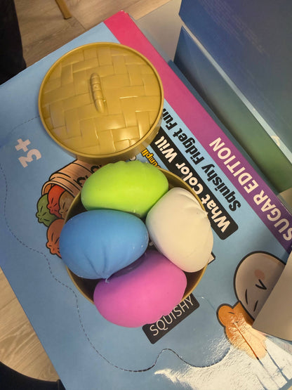 Viral Mini Dumpling Bun Squishy Set – 4 Mystery Mini Squishi