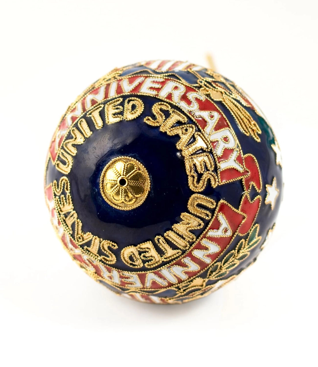 Handmade Cloisonne 250th Anniversary USA Ball Ornament