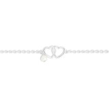 Dainty Bracelet - Silver Double Heart