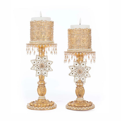 Bells of Brilliance Gold Candle Sticks Set of 2 by Katherine's Collection
