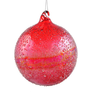 6" Red Glass Ball Beaded Ornament