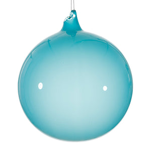6" Turquoise Bubblegum Glass Ball Ornament