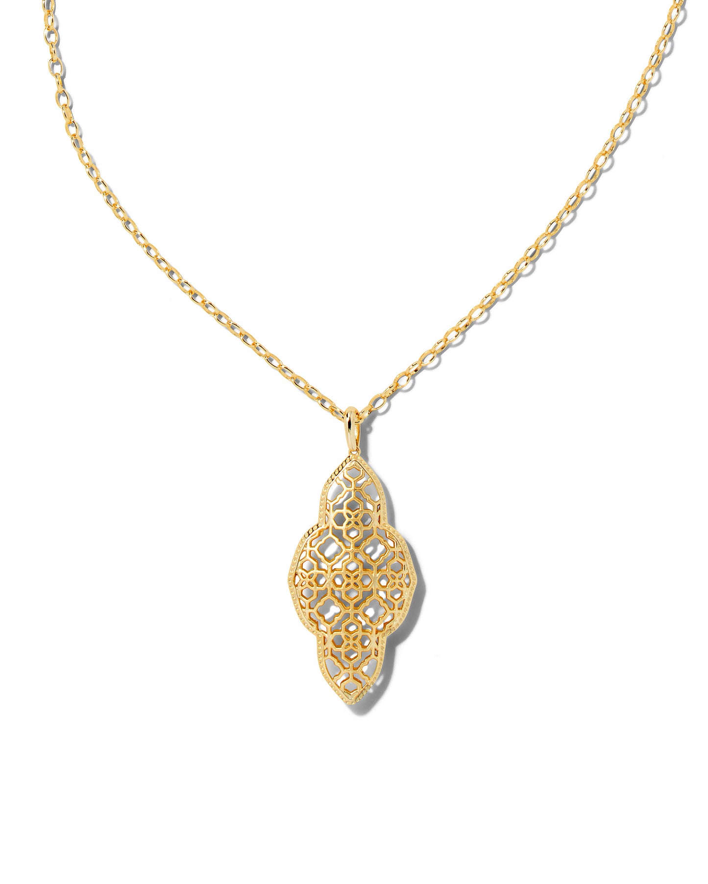 ABBIE LONG PENDANT NECKLACE GOLD METAL