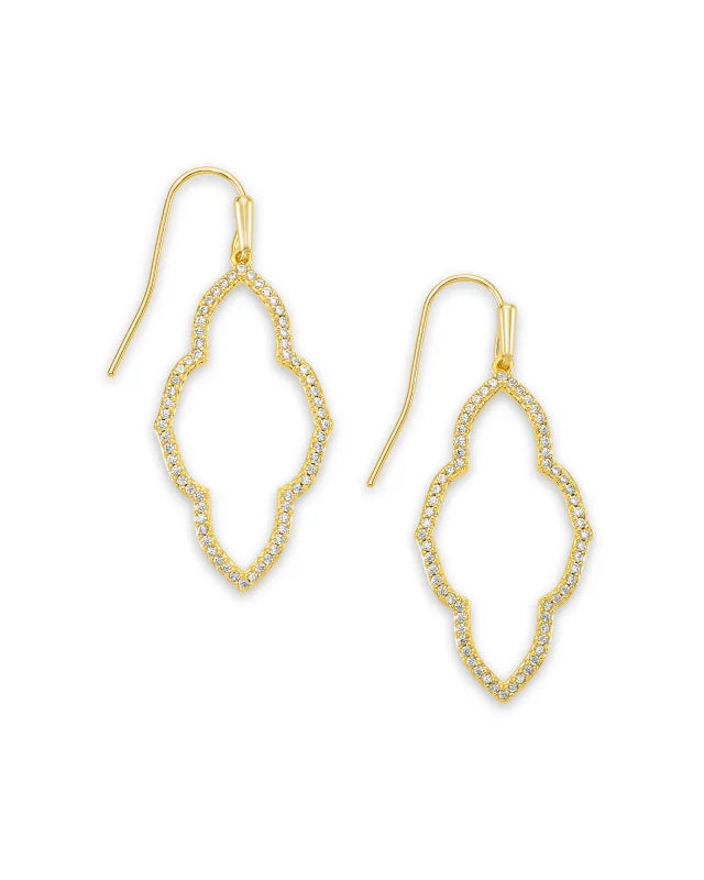 ABBIE OPEN FRAME EARRINGS GOLD METAL