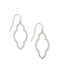 ABBIE OPEN FRAME EARRINGS RHODIUM METAL