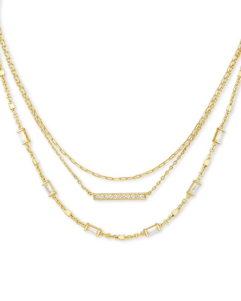 ADDISON MULTI STRAND NECKLACE GOLD METAL