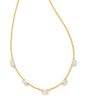 CAILIN CRYSTAL STRAND NECKLACE GOLD WHITE CZ