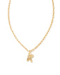 CRYSTAL LETTER K SHORT PENDANT NECKLACE GOLD WHITE CZ