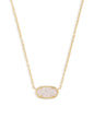 ELISA SHORT PENDANT NECKLACE GOLD IRIDESCENT DRUSY