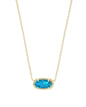 ELISA SHORT PENDANT NECKLACE GOLD BRONZE VEINED TURQUOISE MAGNESITE