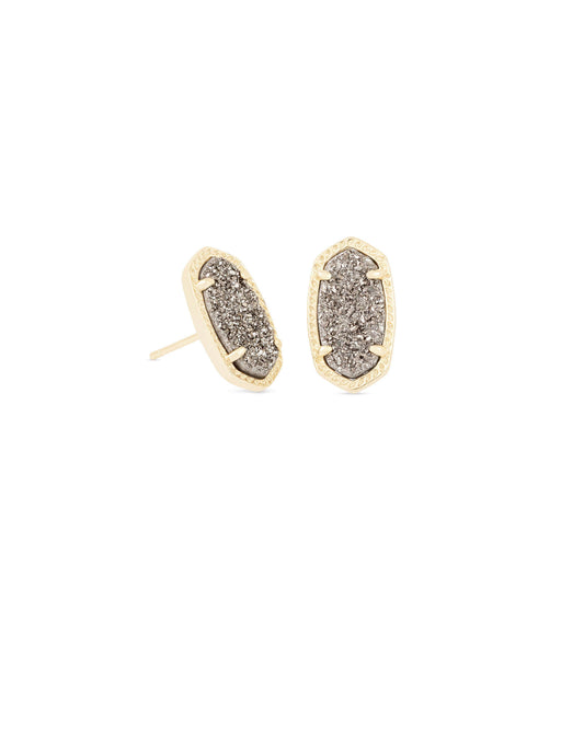 ELLIE STUD EARRINGS GOLD PLATINUM DRUSY