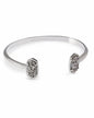 ELTON CUFF BRACELET RHODIUM PLATINUM DRUSY