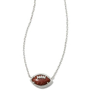 Load image into Gallery viewer, FOOTBALL SHORT PENDANT NECKLACE Silver
