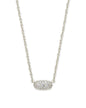 GRAYSON CRYSTAL PENDANT NECKLACE RHODIUM METAL WHITE CZ