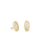 GRAYSON CRYSTAL STUD EARRINGS GOLD METAL WHITE CZ