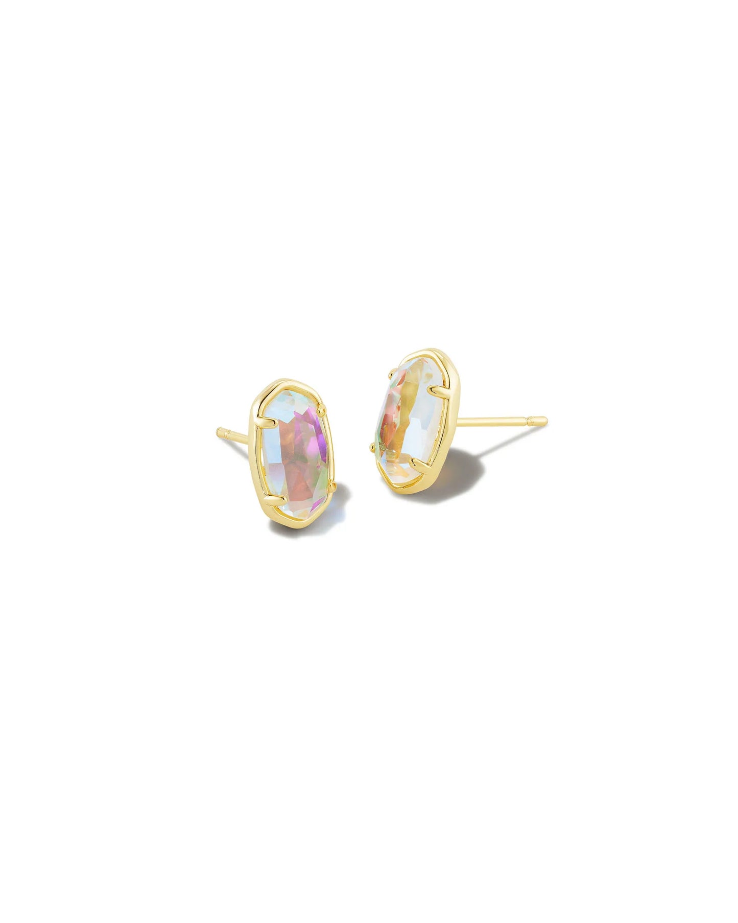 GRAYSON STONE STUD EARRINGS GOLD DICHROIC GLASS