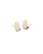 GRAYSON STONE STUD EARRINGS GOLD IRIDESCENT DRUSY