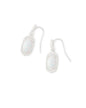 LEE DROP EARRINGS RHODIUM WHITE OPAL