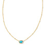 MINI ELISA SATELLITE SHORT PENDANT NECKLACE GOLD TURQUOISE MAGNESITE